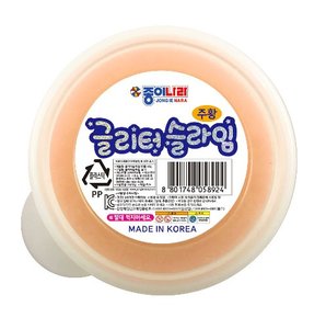 종이나라 글리터 슬라임 낱개-주황 (6가지종) /잘늘어나 안전인증완료
