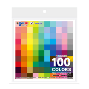 종이나라 100매 뜯어쓰는 100색 단면 색종이
